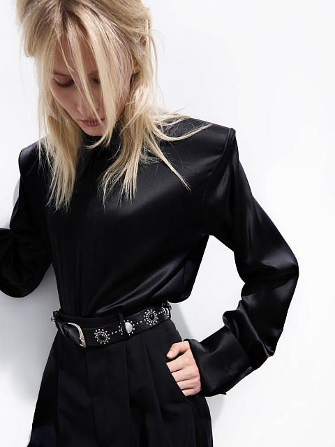 Черная блуза-боди из шелка, 3 Черная блуза-боди из шелка, 3
