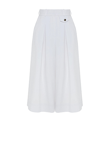 Белые бриджи из костюмной ткани, 1