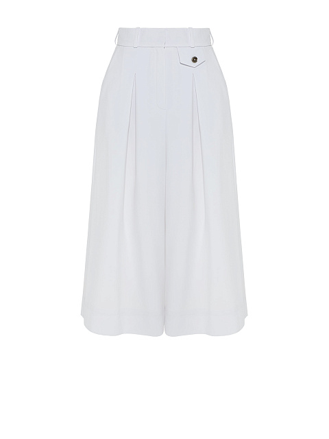 Белые бриджи из костюмной ткани, 1