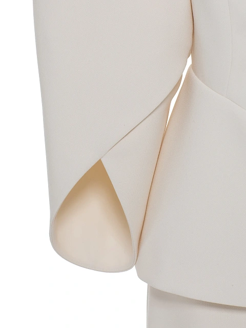 Белый костюм из хлопка с юбкой-миди, 5