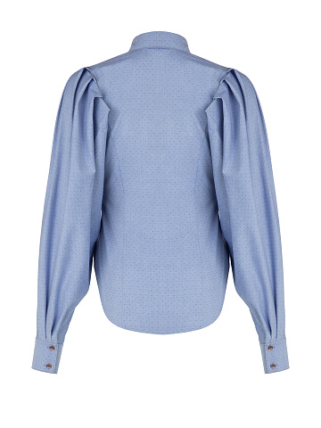 Голубая хлопковая рубашка в крапинку, 2