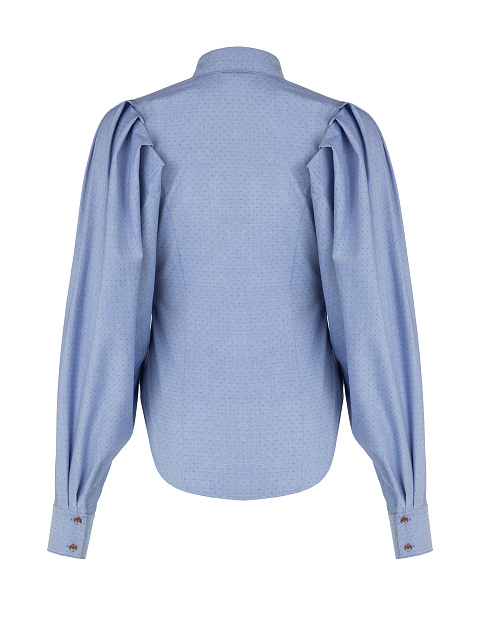 Голубая хлопковая рубашка в крапинку, 2 Голубая хлопковая рубашка в крапинку, 2