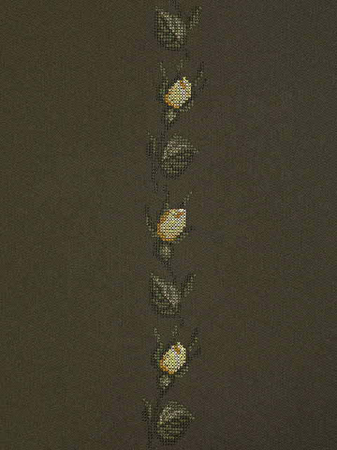 Зеленый объемный жилет из денима с вышивкой, 4 Зеленый объемный жилет из денима с вышивкой, 4