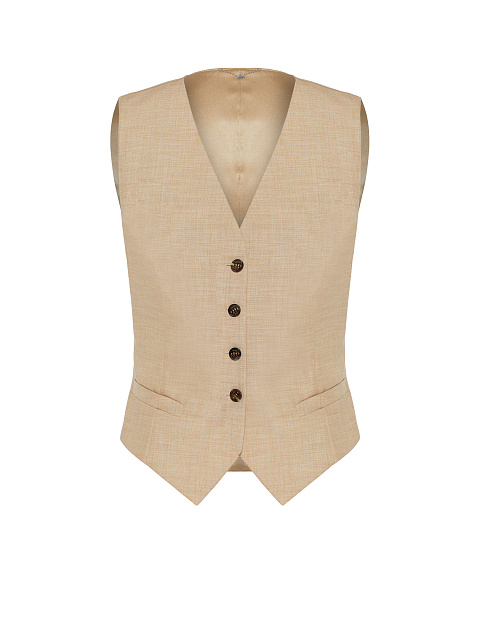 Бежевый жилет из хлопка и шелка, 1