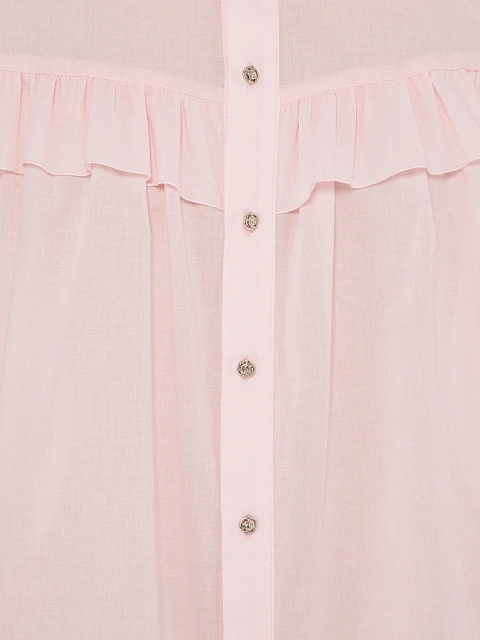 Светло-розовая блузка из хлопка с рюшами, 3 Светло-розовая блузка из хлопка с рюшами, 3