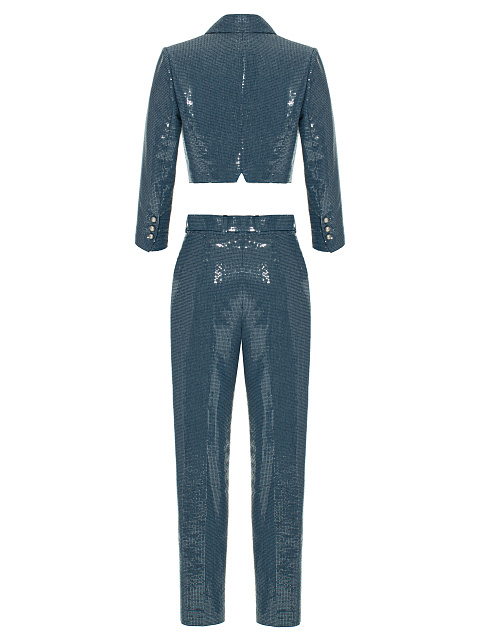 Синий костюм из денима с пайетками, 2 Синий костюм из денима с пайетками, 2