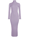 Сиреневое трикотажное платье-макси