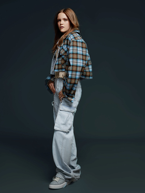 Синяя рубашка в клетку с подкладкой из искусственного меха, 4 Синяя рубашка в клетку с подкладкой из искусственного меха, 4