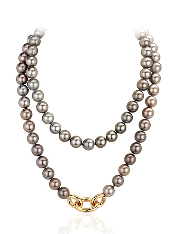 Колье из желтого золота с жемчугом Таити Multicolor, 1