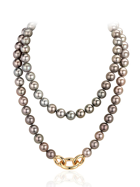 Колье из желтого золота с жемчугом Таити Multicolor, 1