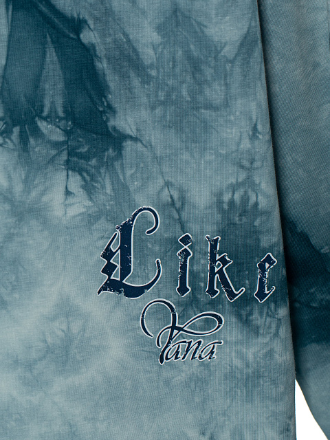 Бело-синий tie-dye лонгслив из хлопка, 3 Бело-синий tie-dye лонгслив из хлопка, 3