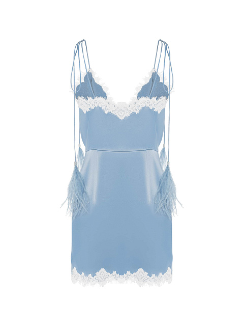 Платье-мини из шелка с кружевом, 2