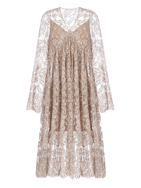 Пудровое кружевное платье, 1