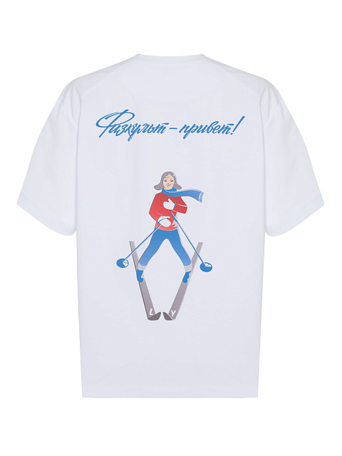 Белая оверсайз-футболка с принтом , 4 Белая оверсайз-футболка с принтом , 4