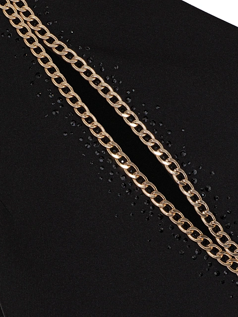 Черное асимметричное платье-макси с цепями, 3 Черное асимметричное платье-макси с цепями, 3