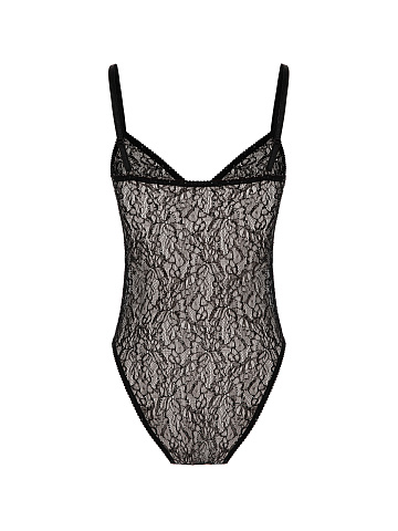 Черное боди из кружева со стразами, 2