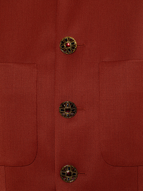 Терракотовый шерстяной костюм-двойка, 4