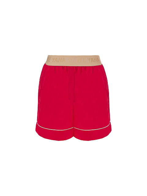 Ярко-розовая шелковая пижама с белым кантом, 4 Ярко-розовая шелковая пижама с белым кантом, 4