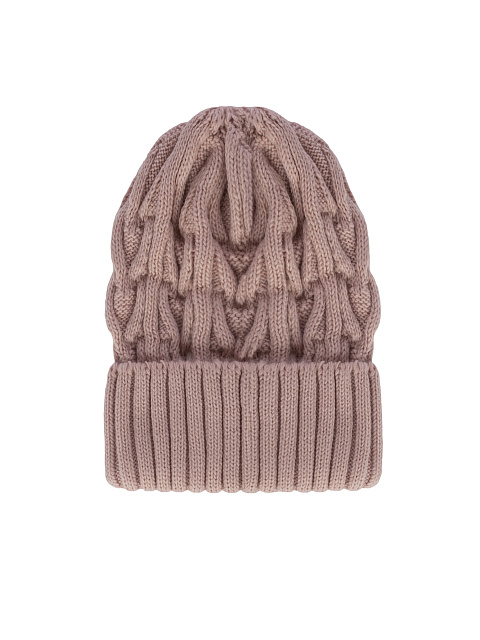 Розовая вязаная шапка из шерсти, 1