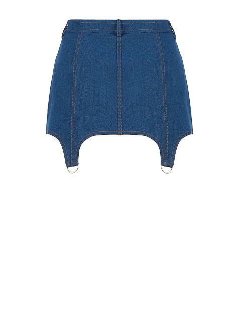 Синяя ультра мини юбка из денима, 3