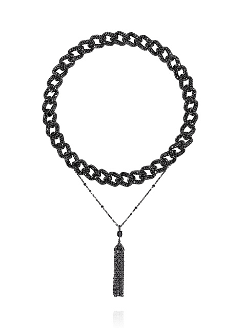 Колье из черненого золота с бриллиантами и съемным кулоном-кистью, 2 Колье из черненого золота с бриллиантами и съемным кулоном-кистью, 2