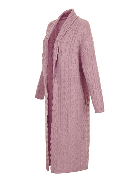 Розовое вязаное кашемировое пальто, 2