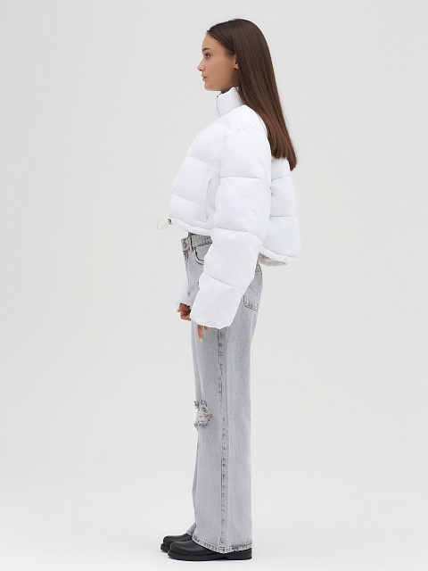 Белый укороченный пуховик, 8