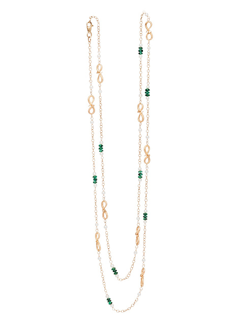 Колье из желтого золота с бриллиантами, изумрудами и жемчугом, 2 Колье из желтого золота с бриллиантами, изумрудами и жемчугом, 2