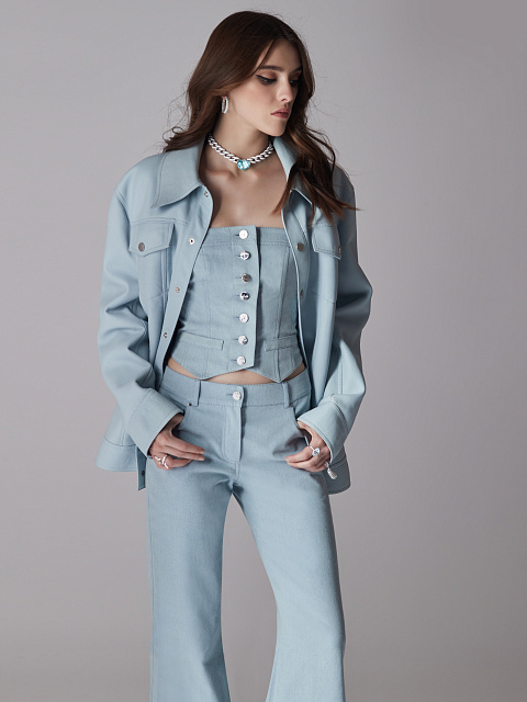 Голубая дубленка из овчины, 4 Голубая дубленка из овчины, 4