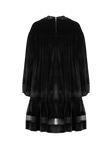 Черное бархатное платье с вышивкой, 2