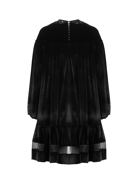 Черное бархатное платье с вышивкой, 2