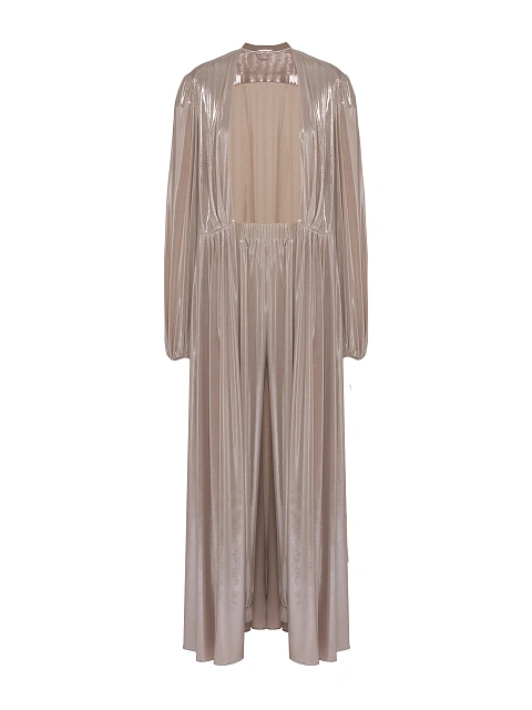 Бежевый костюм из трикотажа с металлическим блеском, 2 Бежевый костюм из трикотажа с металлическим блеском, 2