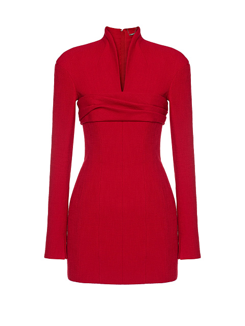 Красное твидовое платье-мини, 1