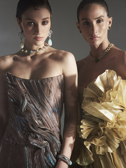 Коричневое плиссированное платье-макси из органзы, 10