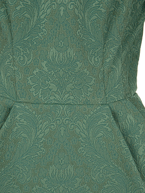 Зеленое платье-миди из жаккарда, 3