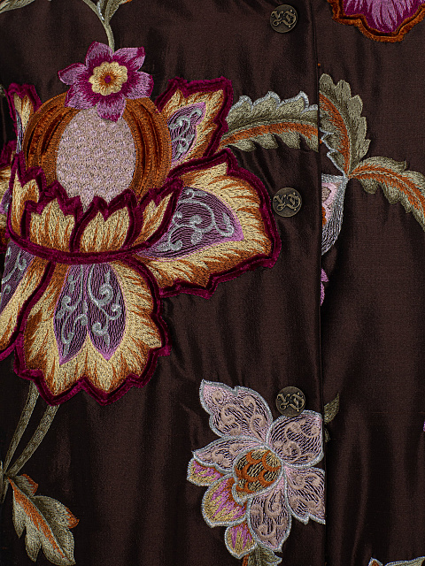 Темно-коричневый утепленный жакет из тафты, 3