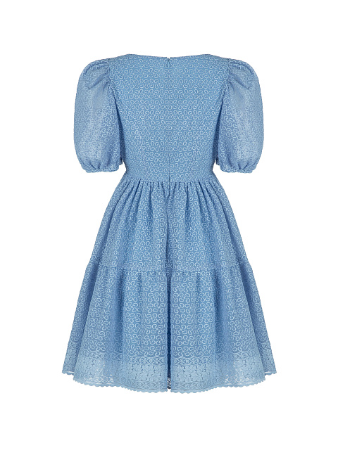 Голубое хлопковое платье-мини, 2