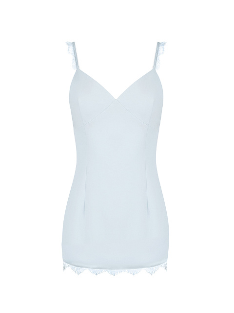 Голубое ультра мини платье-комбинация, 1 Голубое ультра мини платье-комбинация, 1