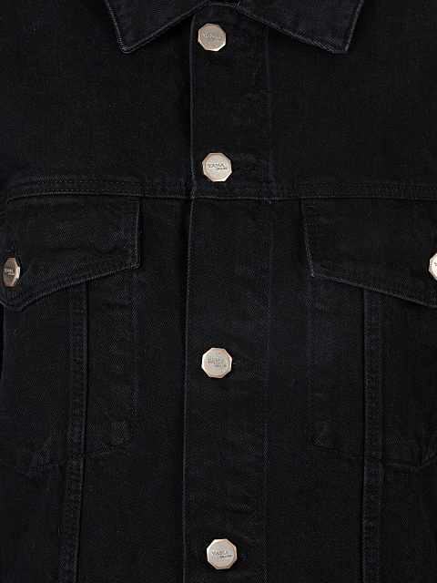 Черная джинсовая куртка с клетчатой подкладкой, 3 Черная джинсовая куртка с клетчатой подкладкой, 3