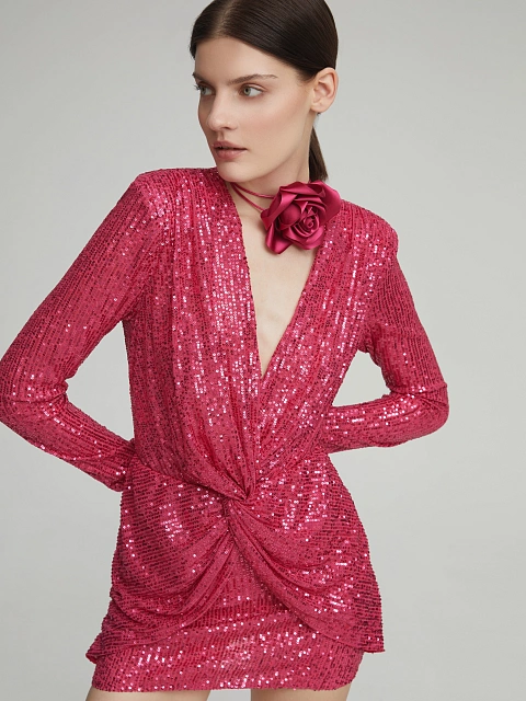 Розовое колье-чокер с розой, 4 Розовое колье-чокер с розой, 4