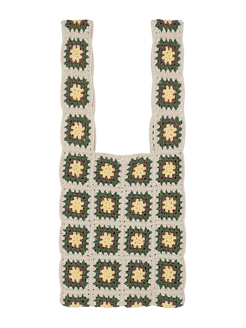 Зеленая вязаная сумка-шоппер, 1