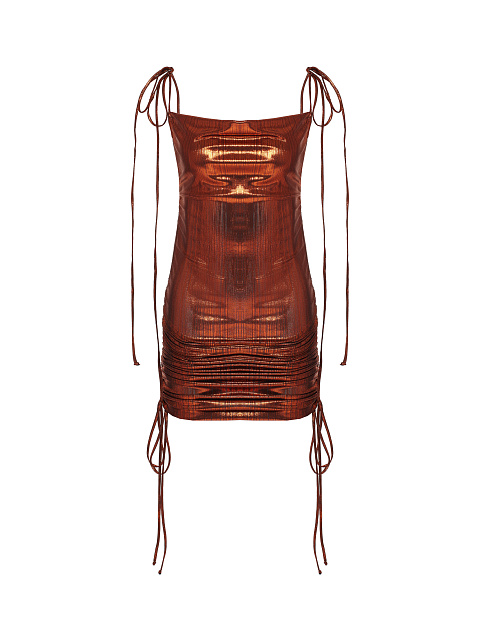 Красное платье-трансформер из трикотажа с металлическим блеском, 1