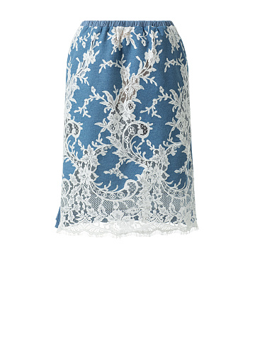 Юбка-миди из денима с кружевом, 1