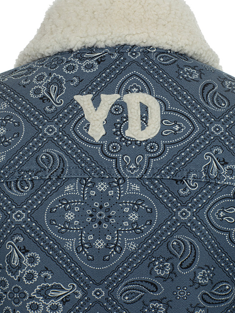 Синяя куртка из денима с принтом пейсли, 4