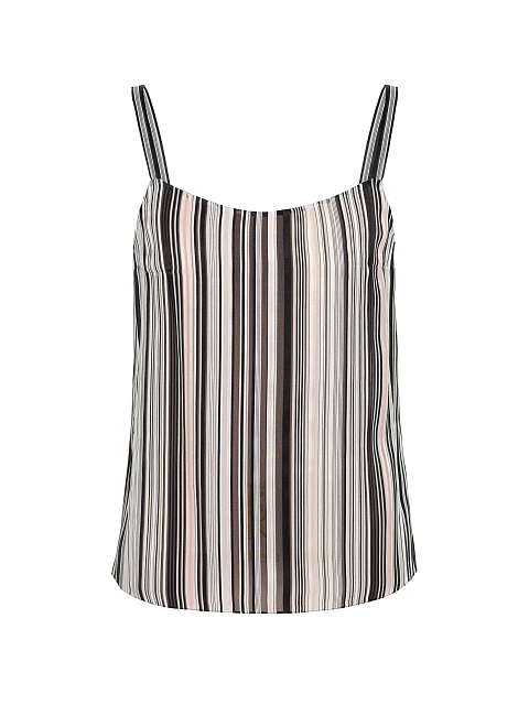 Коричневый топ из шифона с полоску, 1 Коричневый топ из шифона с полоску, 1