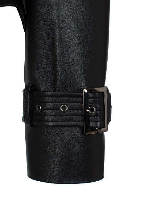 Черная кожаная косуха с шипами и баской, 7