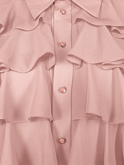 Розовая блузка из шифона с рюшами, 3