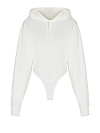Свитшот-боди из молочного футера, с капюшоном
