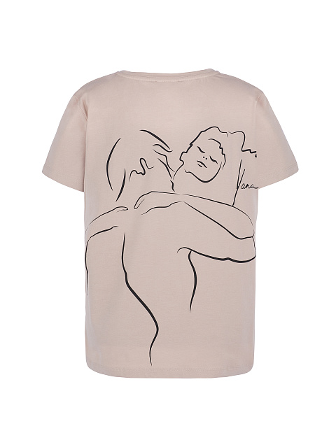 Хлопковая розовая футболка с принтом №7 на спине, 1 Хлопковая розовая футболка с принтом №7 на спине, 1