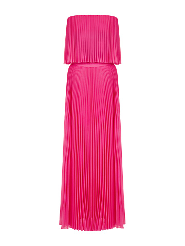 Розовый комплект из топа и юбки-миди, 2